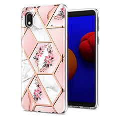 Funda Silicona Gel Goma Patron de Moda Carcasa Y02B para Samsung Galaxy A01 Core Rosa