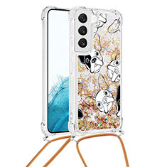 Funda Silicona Gel Goma Patron de Moda Carcasa Y02B para Samsung Galaxy S21 FE 5G Oro