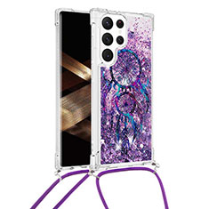 Funda Silicona Gel Goma Patron de Moda Carcasa Y02B para Samsung Galaxy S24 Ultra 5G Morado