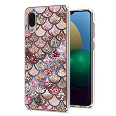 Funda Silicona Gel Goma Patron de Moda Carcasa Y03B para Samsung Galaxy M02 Marron