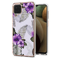 Funda Silicona Gel Goma Patron de Moda Carcasa Y03B para Samsung Galaxy M12 Morado