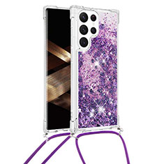 Funda Silicona Gel Goma Patron de Moda Carcasa Y03B para Samsung Galaxy S24 Ultra 5G Morado