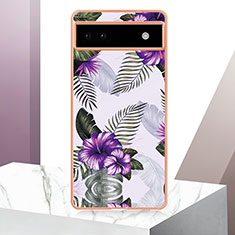 Funda Silicona Gel Goma Patron de Moda Carcasa Y04B para Google Pixel 6a 5G Morado