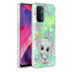 Funda Silicona Gel Goma Patron de Moda Carcasa Y04B para Oppo A74 5G Verde