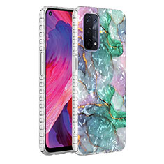 Funda Silicona Gel Goma Patron de Moda Carcasa Y04B para Oppo A74 5G Verde Noche