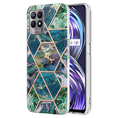 Funda Silicona Gel Goma Patron de Moda Carcasa Y04B para Realme 8i Verde Noche