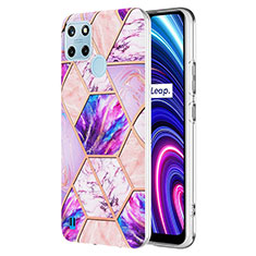 Funda Silicona Gel Goma Patron de Moda Carcasa Y04B para Realme C25Y India Purpura Claro