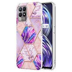 Funda Silicona Gel Goma Patron de Moda Carcasa Y04B para Realme Narzo 50 4G Purpura Claro