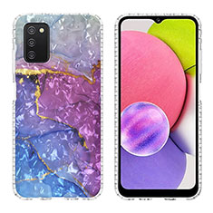 Funda Silicona Gel Goma Patron de Moda Carcasa Y04B para Samsung Galaxy A02s Morado