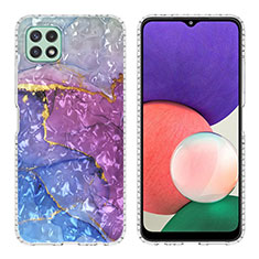 Funda Silicona Gel Goma Patron de Moda Carcasa Y04B para Samsung Galaxy A22 5G Morado