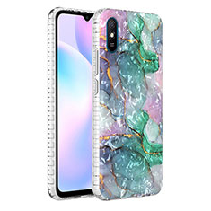 Funda Silicona Gel Goma Patron de Moda Carcasa Y04B para Xiaomi Redmi 9AT Verde Noche