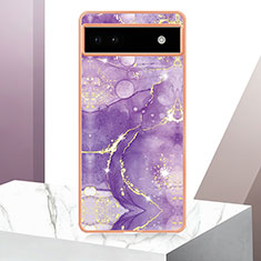 Funda Silicona Gel Goma Patron de Moda Carcasa Y05B para Google Pixel 6a 5G Morado