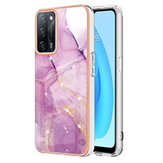 Funda Silicona Gel Goma Patron de Moda Carcasa Y05B para Oppo A53s 5G Purpura Claro