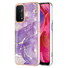 Funda Silicona Gel Goma Patron de Moda Carcasa Y05B para Oppo A54 5G Morado