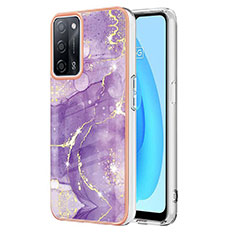 Funda Silicona Gel Goma Patron de Moda Carcasa Y05B para Oppo A56 5G Morado