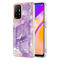 Funda Silicona Gel Goma Patron de Moda Carcasa Y05B para Oppo A94 5G Morado