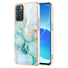 Funda Silicona Gel Goma Patron de Moda Carcasa Y05B para Oppo Reno6 5G Verde