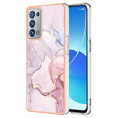 Funda Silicona Gel Goma Patron de Moda Carcasa Y05B para Oppo Reno6 Pro 5G Rosa