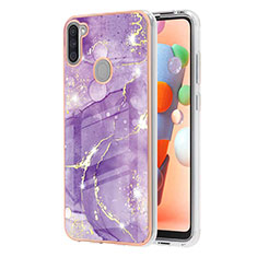 Funda Silicona Gel Goma Patron de Moda Carcasa Y05B para Samsung Galaxy M11 Morado