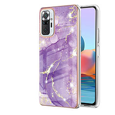 Funda Silicona Gel Goma Patron de Moda Carcasa Y05B para Xiaomi Redmi Note 10 Pro 4G Morado