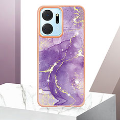 Funda Silicona Gel Goma Patron de Moda Carcasa Y06B para Huawei Honor X7a Morado