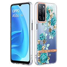 Funda Silicona Gel Goma Patron de Moda Carcasa Y06B para Oppo A55 5G Cian