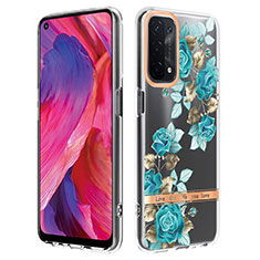 Funda Silicona Gel Goma Patron de Moda Carcasa Y06B para Oppo A74 5G Cian