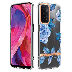 Funda Silicona Gel Goma Patron de Moda Carcasa Y06B para Oppo A93 5G Azul