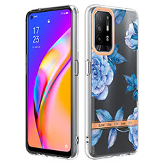 Funda Silicona Gel Goma Patron de Moda Carcasa Y06B para Oppo F19 Pro+ Plus 5G Azul