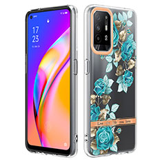 Funda Silicona Gel Goma Patron de Moda Carcasa Y06B para Oppo F19 Pro+ Plus 5G Cian