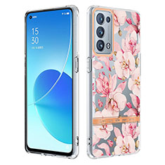 Funda Silicona Gel Goma Patron de Moda Carcasa Y06B para Oppo Reno6 Pro+ Plus 5G Rosa