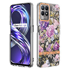 Funda Silicona Gel Goma Patron de Moda Carcasa Y06B para Realme 8i Purpura Claro