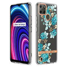 Funda Silicona Gel Goma Patron de Moda Carcasa Y06B para Realme C21Y Cian