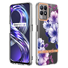 Funda Silicona Gel Goma Patron de Moda Carcasa Y06B para Realme Narzo 50 4G Morado