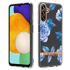 Funda Silicona Gel Goma Patron de Moda Carcasa Y06B para Samsung Galaxy A04s Azul