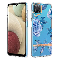 Funda Silicona Gel Goma Patron de Moda Carcasa Y06B para Samsung Galaxy A12 Azul