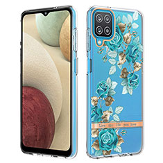 Funda Silicona Gel Goma Patron de Moda Carcasa Y06B para Samsung Galaxy A12 Nacho Cian