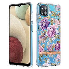 Funda Silicona Gel Goma Patron de Moda Carcasa Y06B para Samsung Galaxy A12 Nacho Purpura Claro