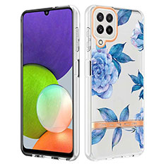 Funda Silicona Gel Goma Patron de Moda Carcasa Y06B para Samsung Galaxy A22 4G Azul