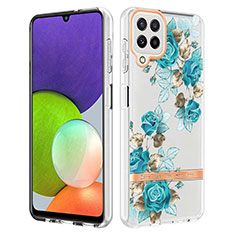 Funda Silicona Gel Goma Patron de Moda Carcasa Y06B para Samsung Galaxy A22 4G Cian