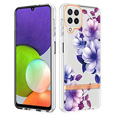 Funda Silicona Gel Goma Patron de Moda Carcasa Y06B para Samsung Galaxy A22 4G Morado