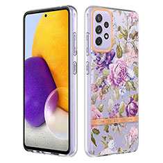 Funda Silicona Gel Goma Patron de Moda Carcasa Y06B para Samsung Galaxy A72 5G Purpura Claro