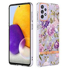 Funda Silicona Gel Goma Patron de Moda Carcasa Y06B para Samsung Galaxy A73 5G Purpura Claro