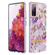 Funda Silicona Gel Goma Patron de Moda Carcasa Y06B para Samsung Galaxy S20 FE 4G Purpura Claro