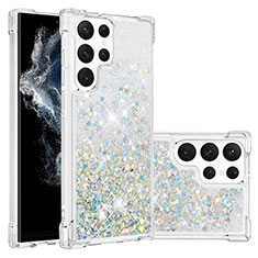 Funda Silicona Gel Goma Patron de Moda Carcasa Y06B para Samsung Galaxy S23 Ultra 5G Plata