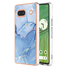 Funda Silicona Gel Goma Patron de Moda Carcasa Y07B para Google Pixel 7a 5G Azul