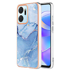 Funda Silicona Gel Goma Patron de Moda Carcasa Y07B para Huawei Honor X7a Azul