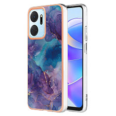 Funda Silicona Gel Goma Patron de Moda Carcasa Y07B para Huawei Honor X7a Morado