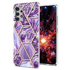 Funda Silicona Gel Goma Patron de Moda Carcasa Y07B para Samsung Galaxy A32 4G Morado