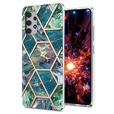 Funda Silicona Gel Goma Patron de Moda Carcasa Y07B para Samsung Galaxy A32 4G Verde Noche